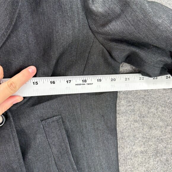 Loft Blazer Women 10 Gray Button Up Collared Long Sleeve Lined Cotton Classic - Picture 5 of 7